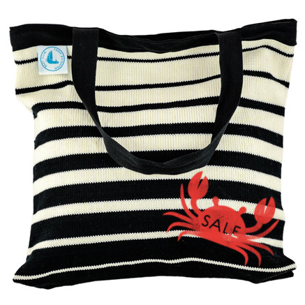 Beach Bag - Striped Black