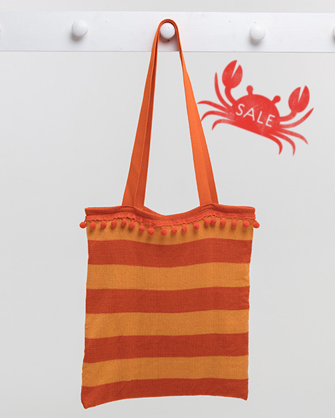 Deck Chair Stripe Beach Bag - Orange