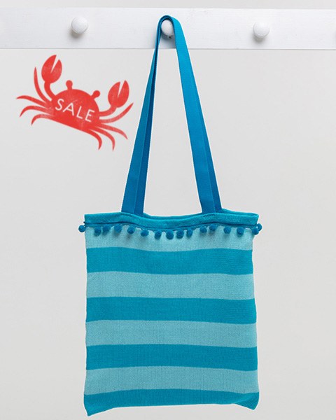 Deck Chair Stripe Beach Bag - Turquoise