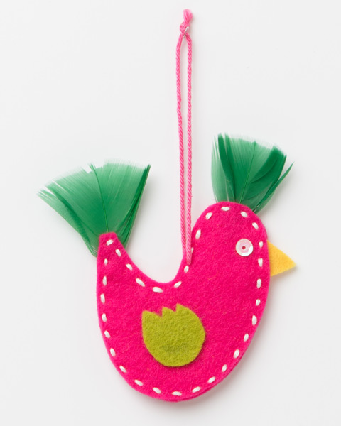 Xmas Decoration - Pink Felt Bird
