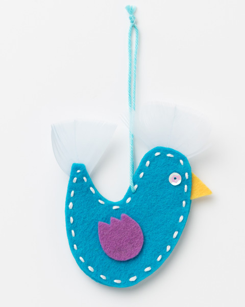 Xmas Decoration - Turquoise Felt Bird